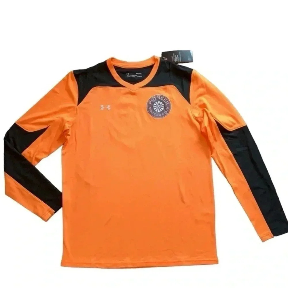 Under Armour Goalkeeper Soccer Jersey Threadborne Wall Orange Size Medium New